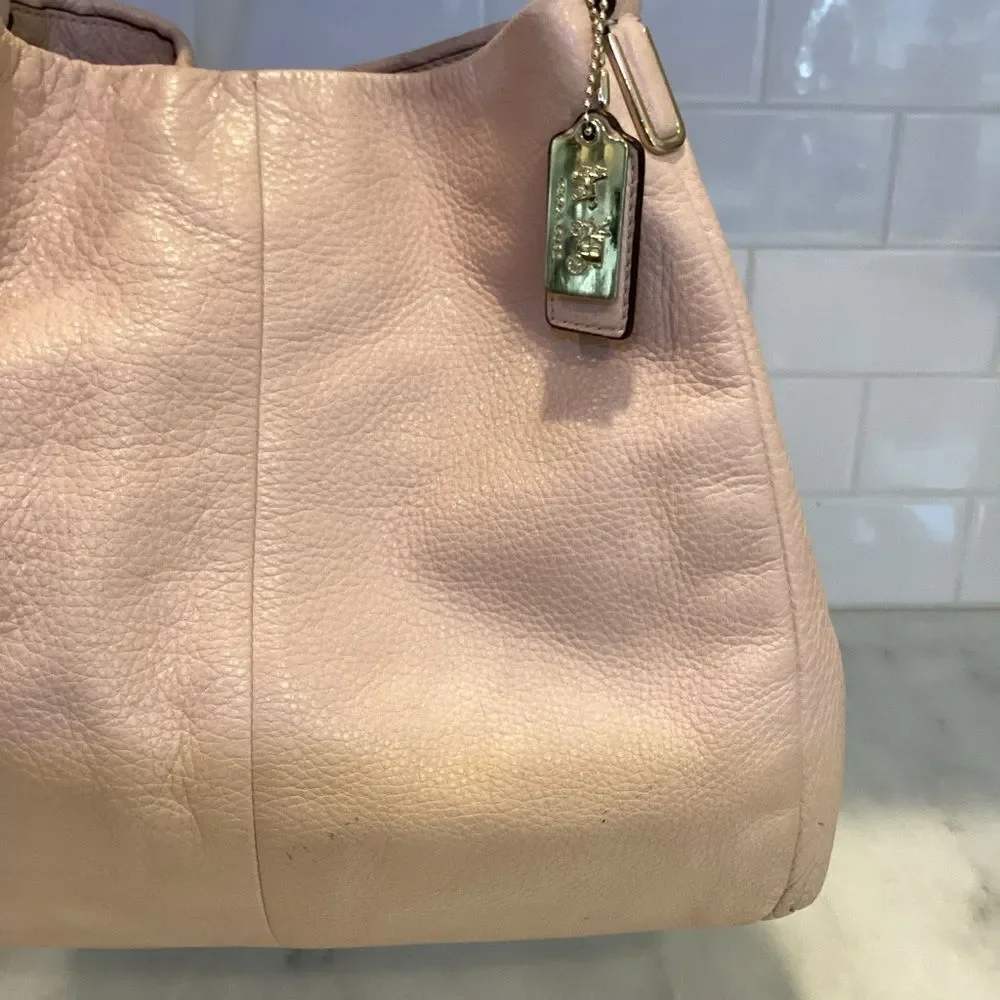Coach Bag Purse Handbag Leather Pocketbook Pink Madison Pebbled Phoebe Shoulder